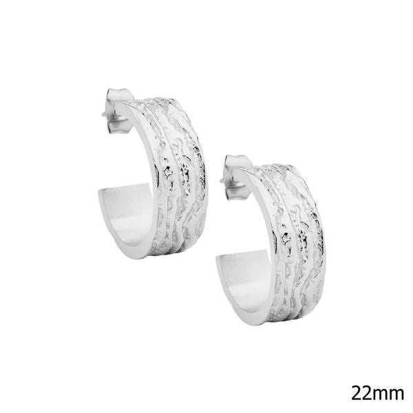 Ellani Stainless Steel Wave Earrings