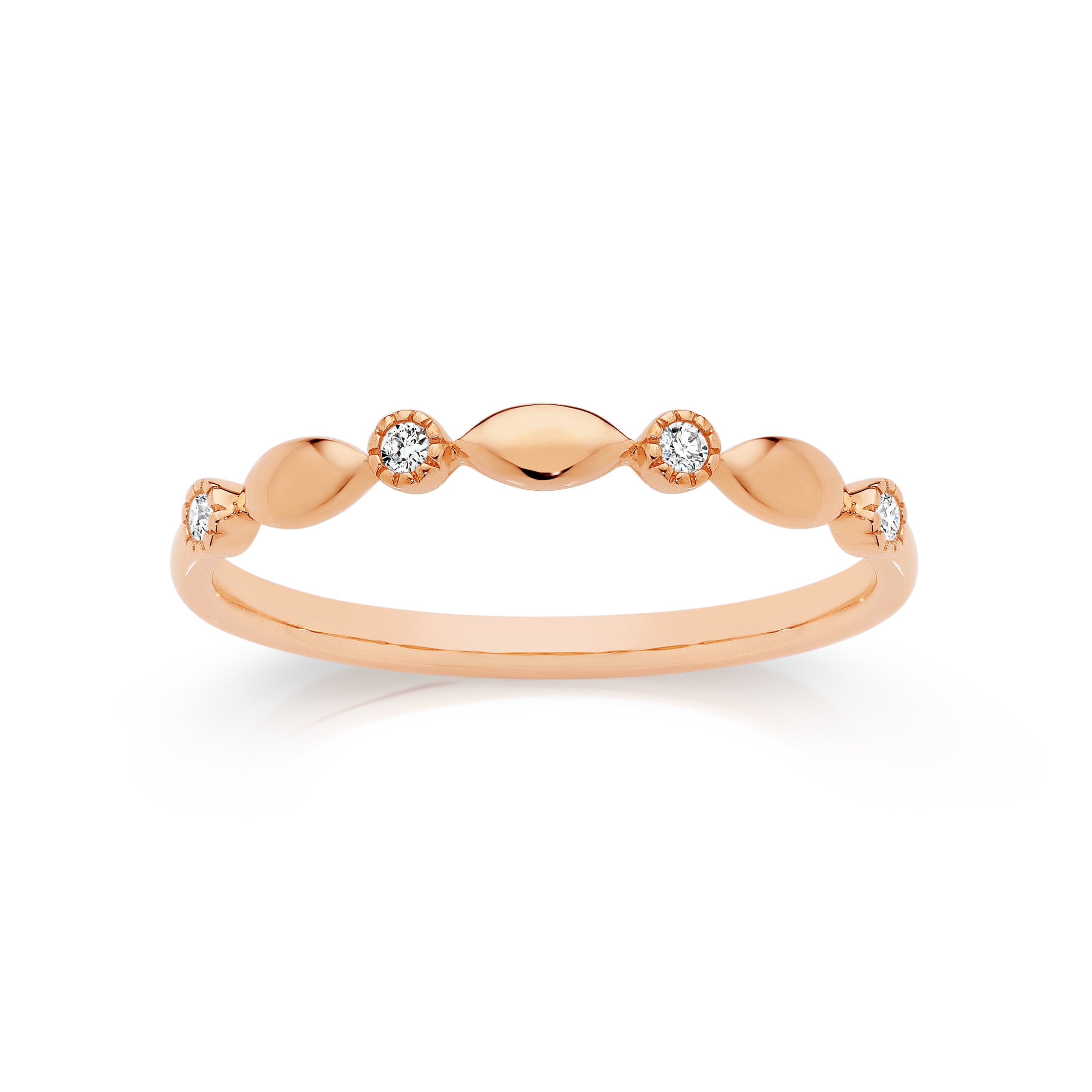 9ct rose gold 0.05ct diamond band ring