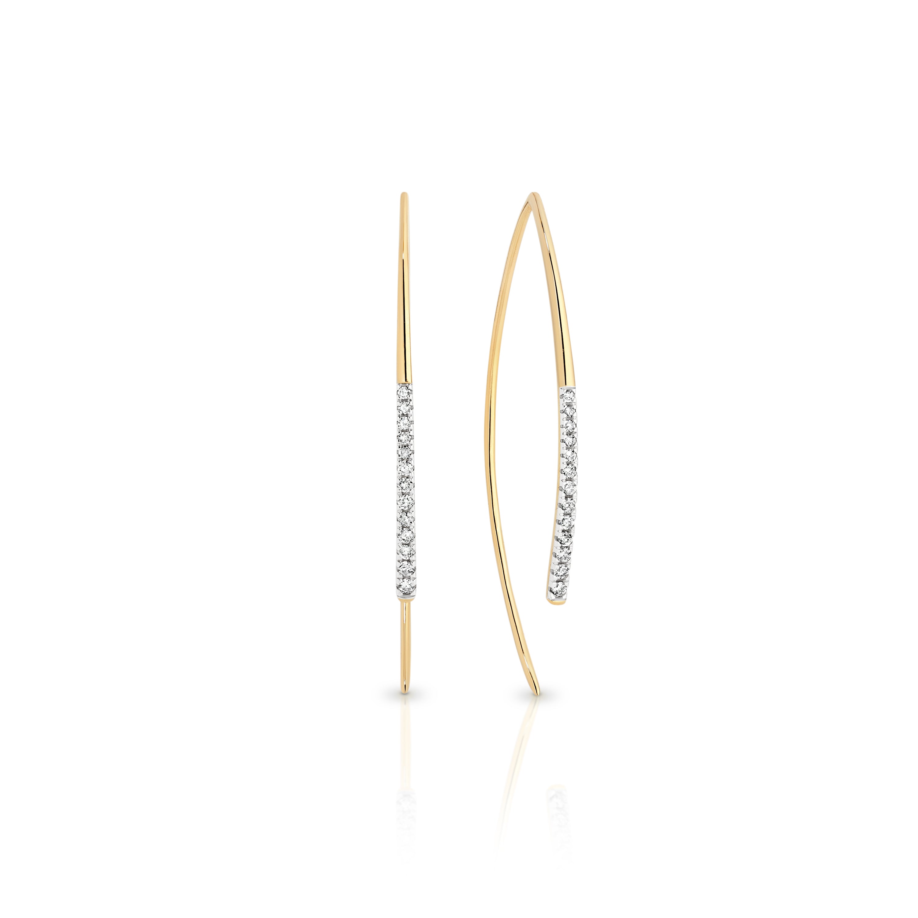 9ct 0.15ct diamond pull through earrings