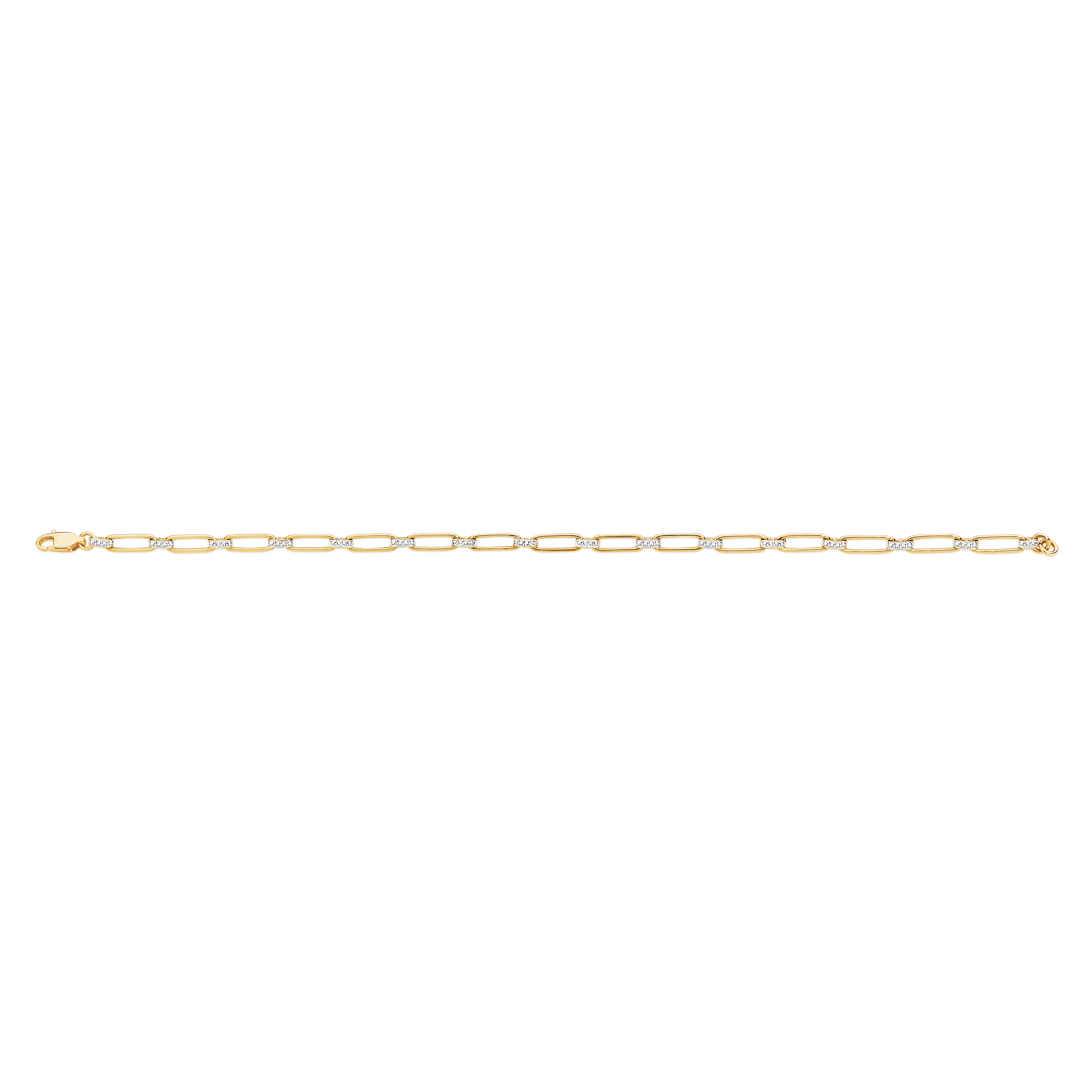 9ct gold paperclip link bracelet