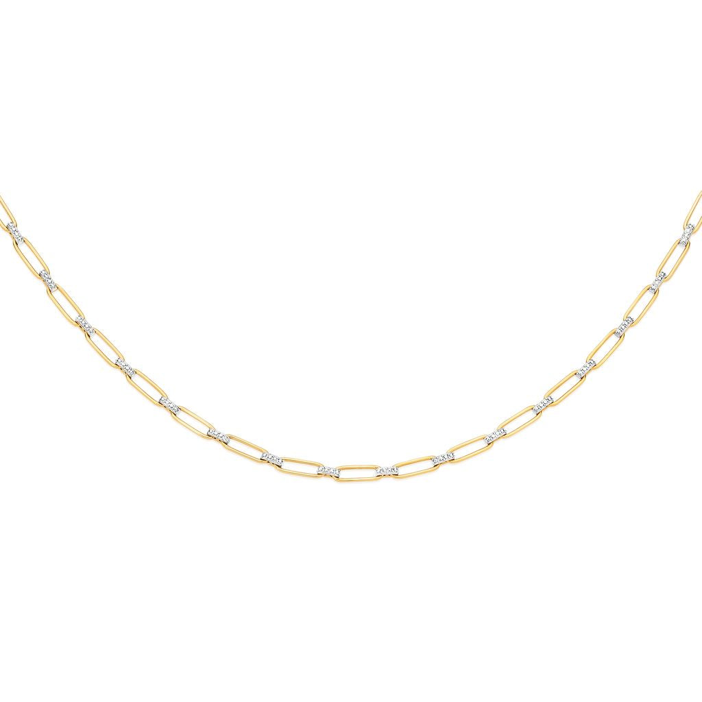 9ct gold paperclip link chain