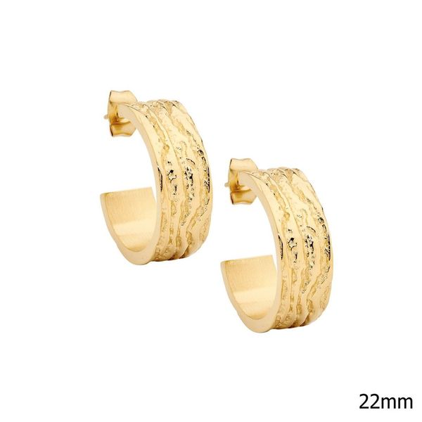 Ellani Wave Earrings with Gold Plating