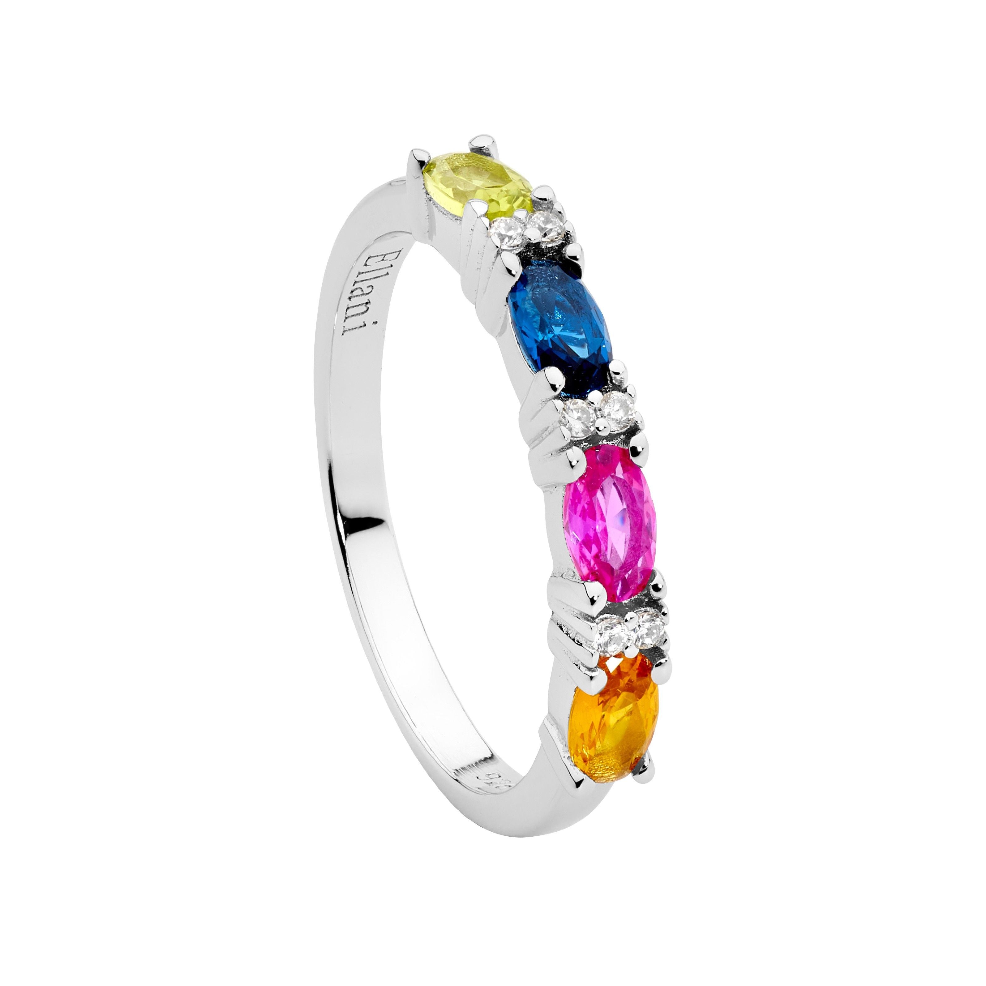 Ellani Multi-Coloured CZ Ring