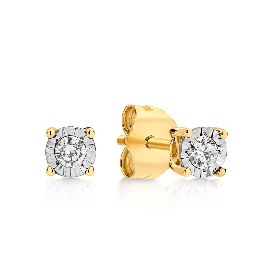 9ct gold 0.10ct diamond studs