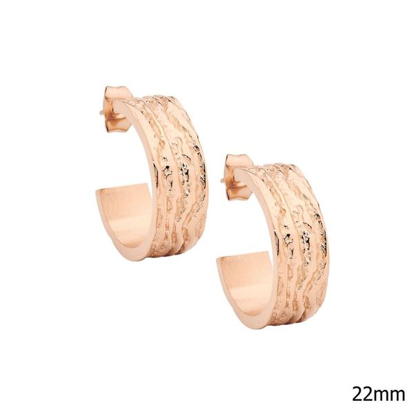 Ellani Wave Earrings with Rose Plating