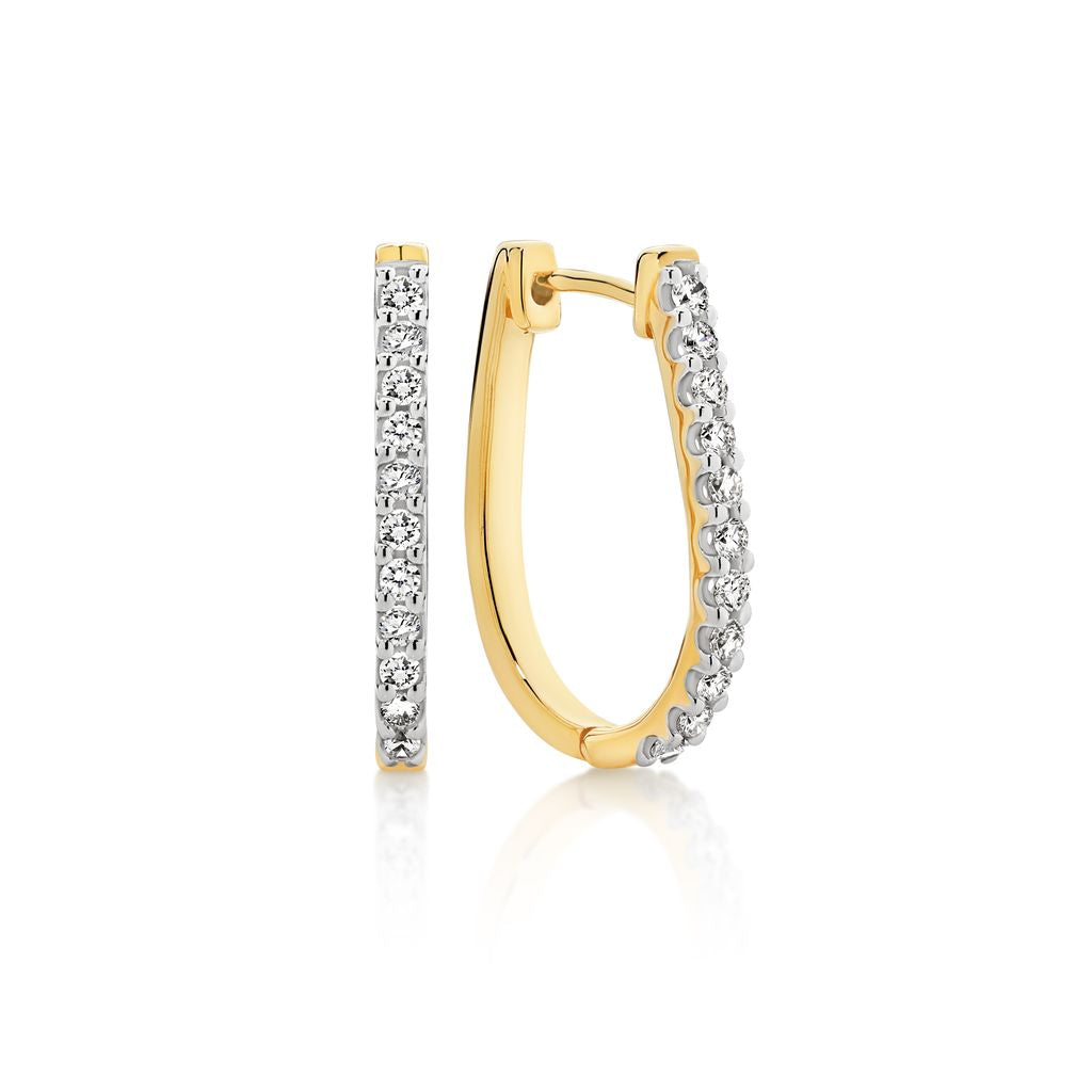 9ct gold 0.25ct diamond huggies