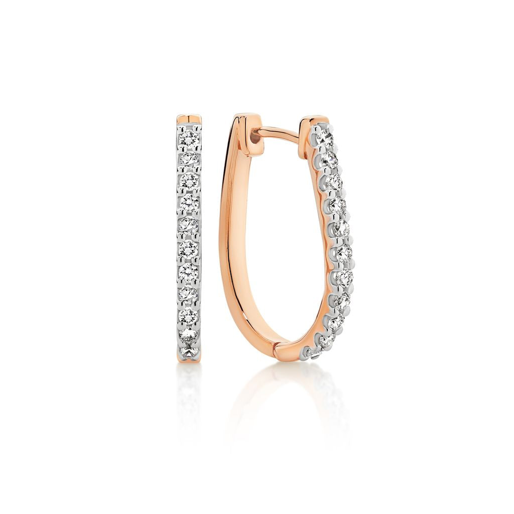 9ct rose gold 0.25ct diamond huggies