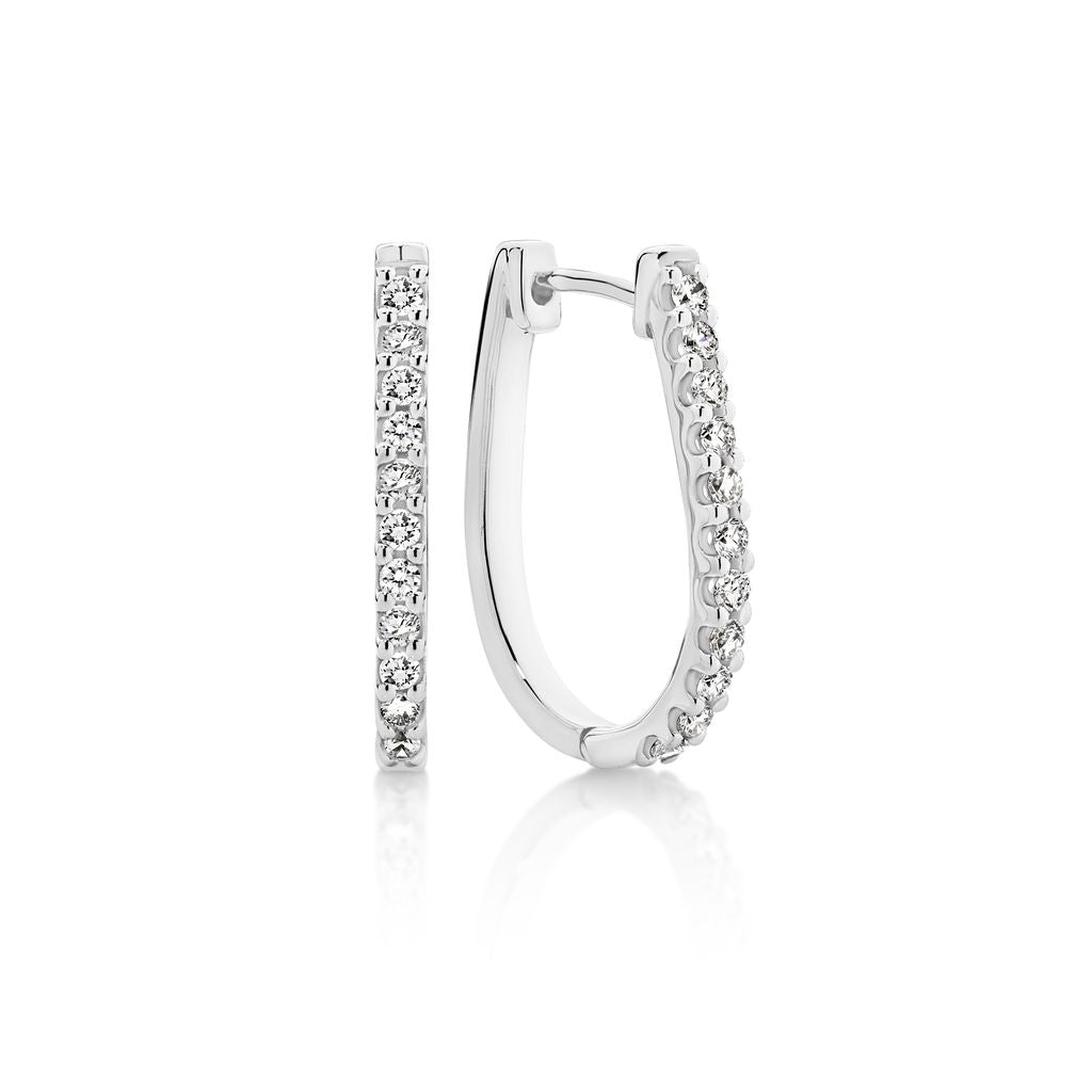 9ct white gold 0.25ct diamond huggies