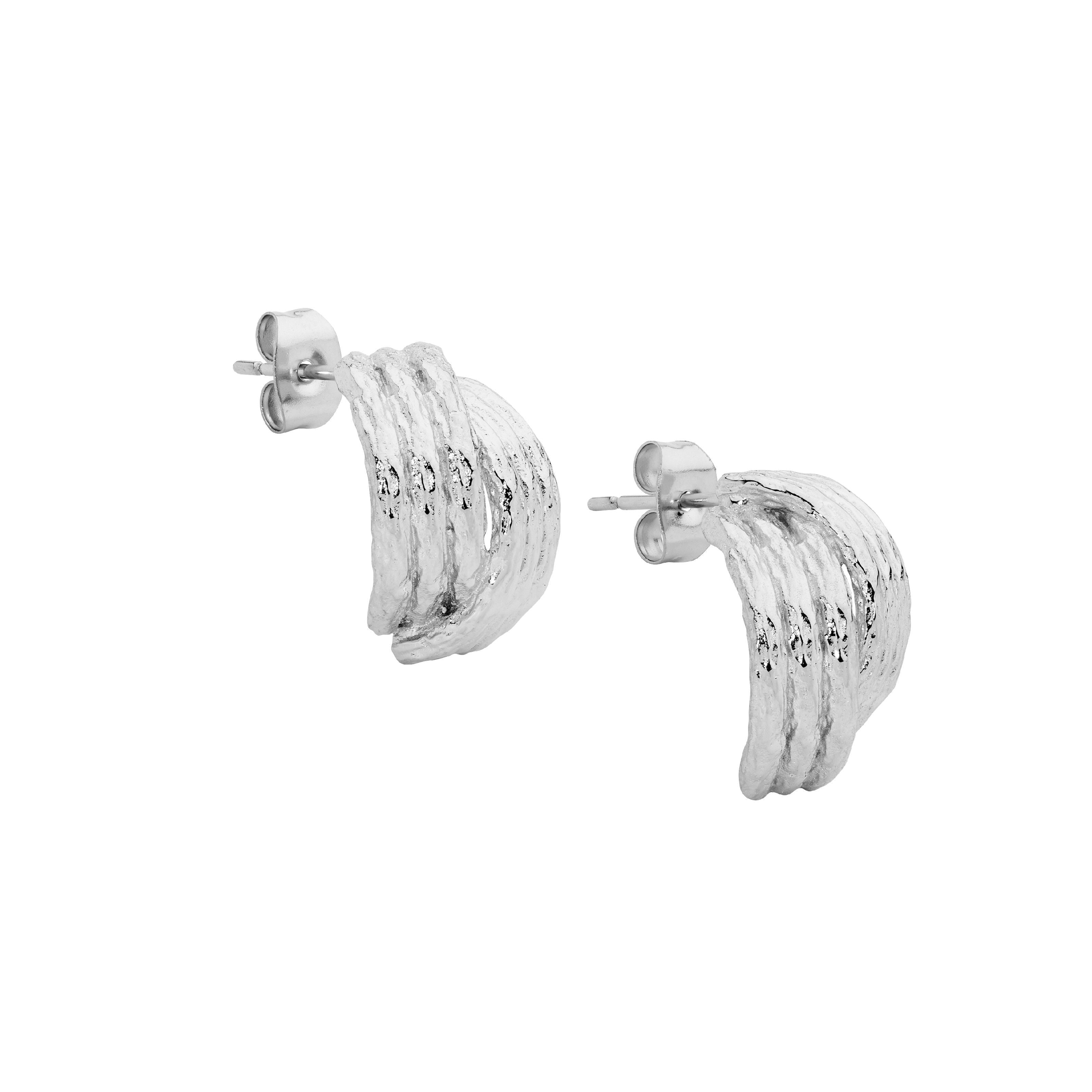 Ellani Stainless Steel Cross Over Earrings