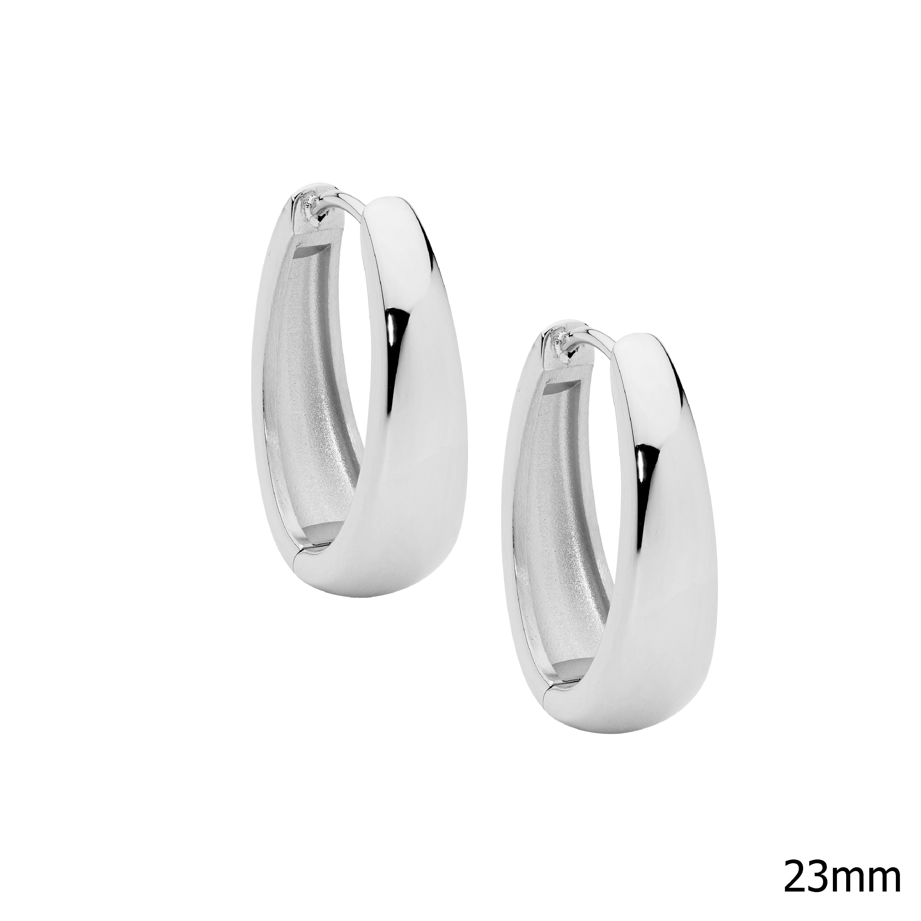 Ellani Stainless Steel Oval Hoops