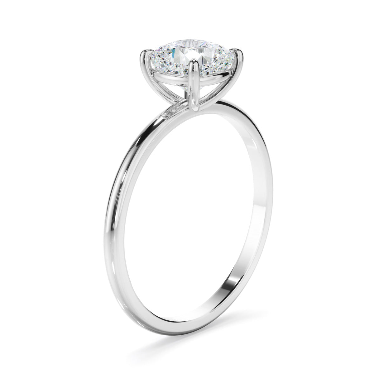 Cushion Cut Diamond Solitaire Engagement Ring