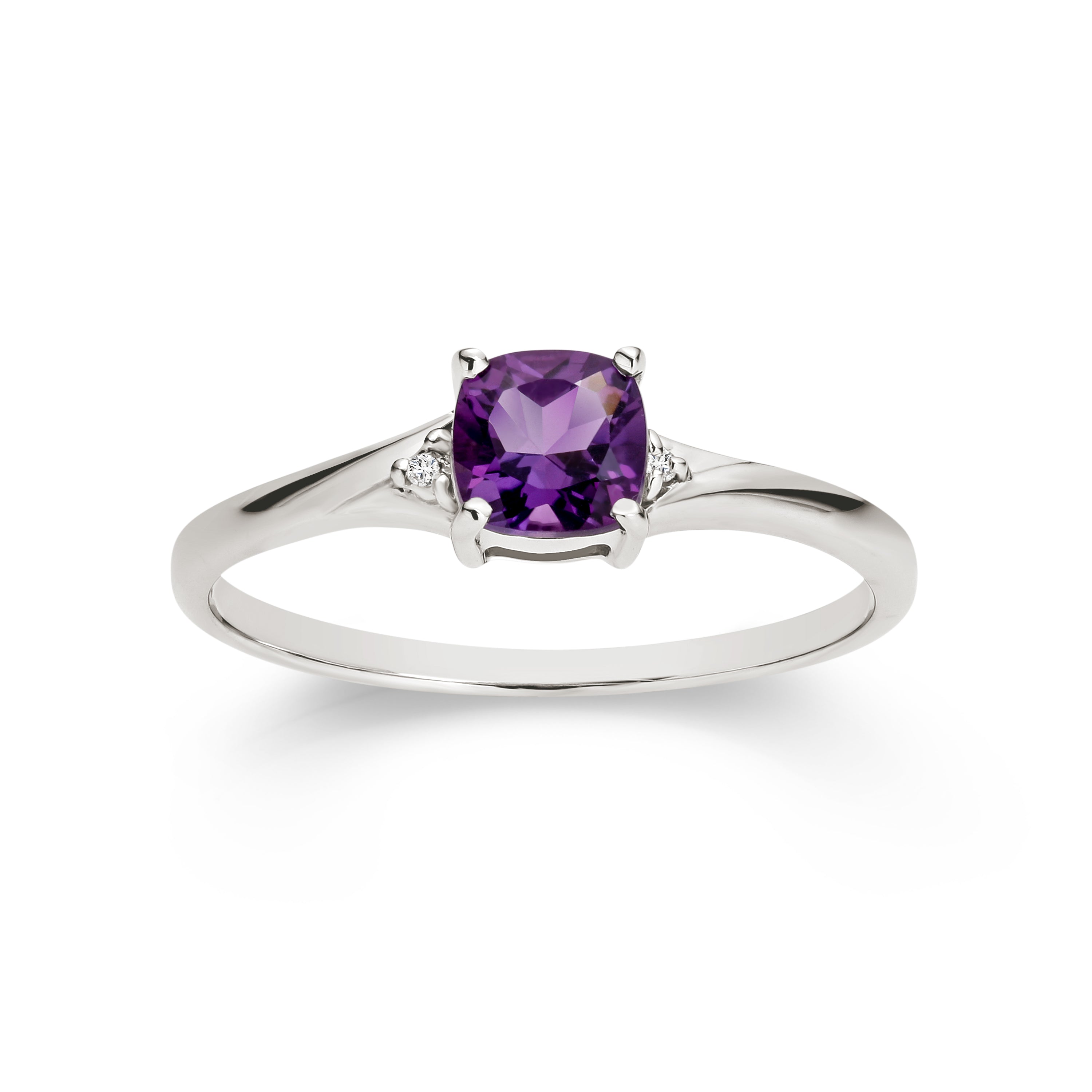 Amethyst engagement deals ring white gold